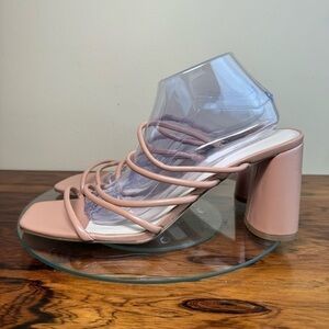 NEW NINE WEST Strappy Open Toe Heel Sandals Platform Block Heels